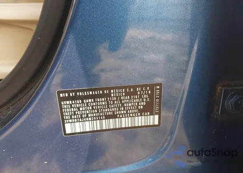 2017 Volkswagen Jetta 1.4T Se z USA, uszkodzony, nr VIN 3VWDB7AJ4HM203149